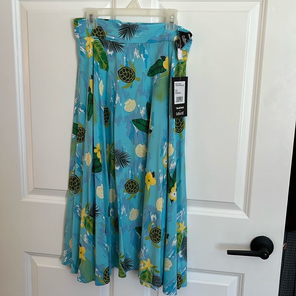 NWT Modcloth Collectif Collab Tropical Turtles Swing skirt UK 10 US 6